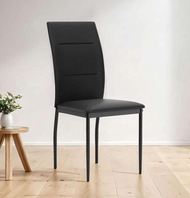 Furniture of America® Malin 2-Piece Black Leather/Metal Outdoor Chair Set-1