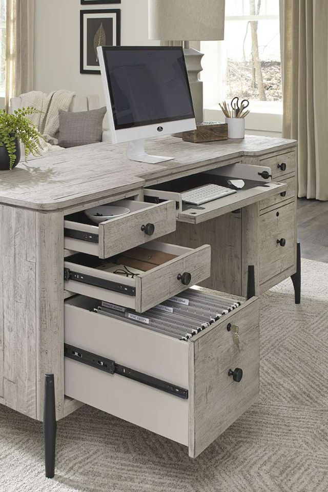 aspenhome® Zane Parchment 66" Executive Desk-2