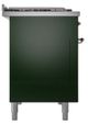 Ilve® Nostalgie II Noblesse 48'' Emerald Green Pro Style Dual Fuel Range with Copper Trim-2