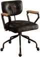 ACME Furniture Hallie Vintage Black Leather Office Chair-0