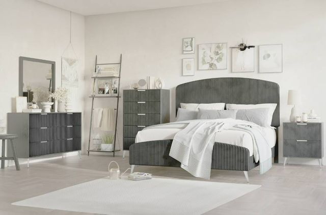 New Classic® Home Furnishings Kailani Gray Upholstered California King Panel Bed-1