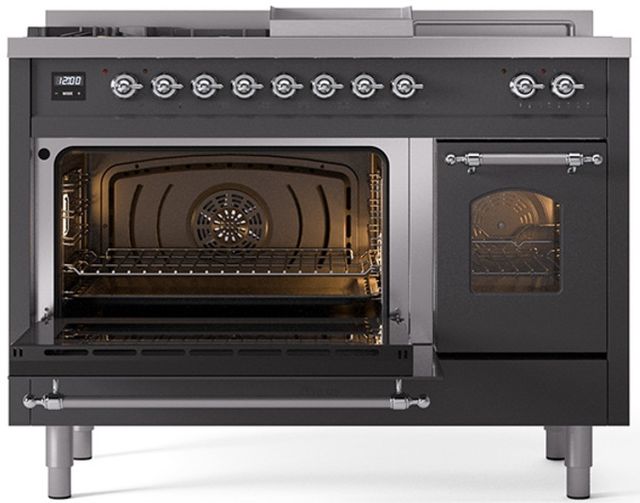 Ilve® Nostalgie II Series 48" Graphite Matte Pro Style Dual Fuel Range-2