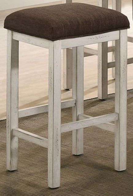 Furniture of America® Bingham Antique White/Dark Brown Counter Stool