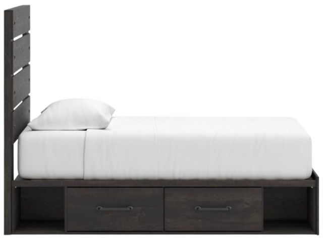 Signature Design by Ashley® Hollivern Dark Gray 4-Drawer Twin Panel Storage Bed-4