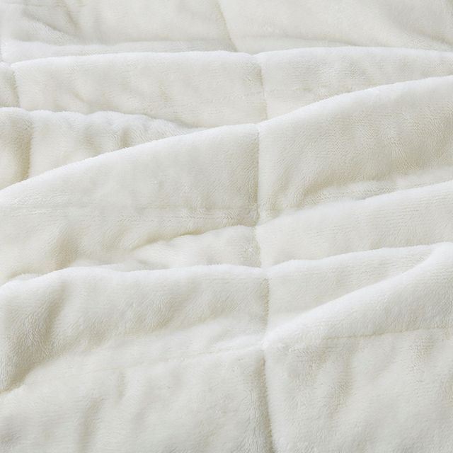 Olliix by Madison Park Coleman Ivory King Reversible Down Alternative Blanket-3