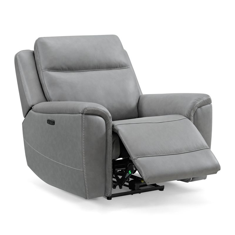 Kate Preston Home Grey Leather Zero Gravity Power Headrest