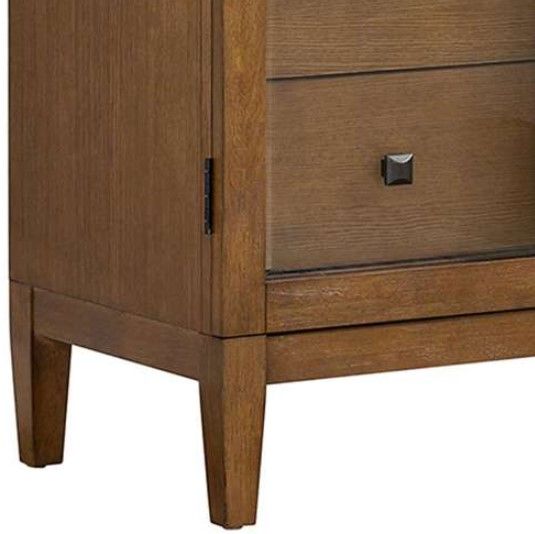 Elements International Portico Brown Oak Display Cabinet-4