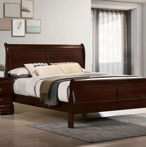 Furniture of America® Louis Philippe 4-Piece Dark Cherry Queen Bedroom Set-1