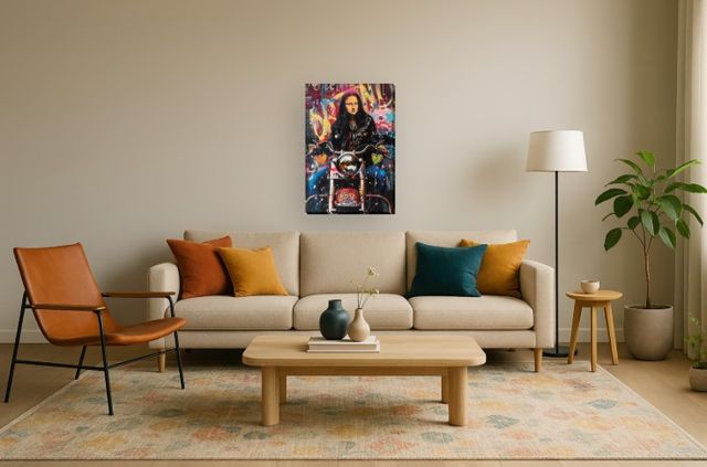 Classy Living Expressive Rebel Mona: Love on Wheels Wall Art-1