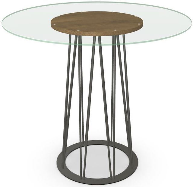 Amisco Customizable Calypso 42" Flat Edge Clear Glass Bar Table with 48" Tabletop -3