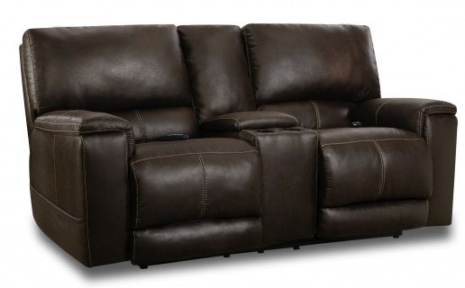 HomeStretch Custom Comfort Brown Power Console Loveseat-0