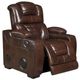 Corinthian Furniture Luke Manhattan Brown Power Recliner with Power Headrest and Bluetooth Speaker-0