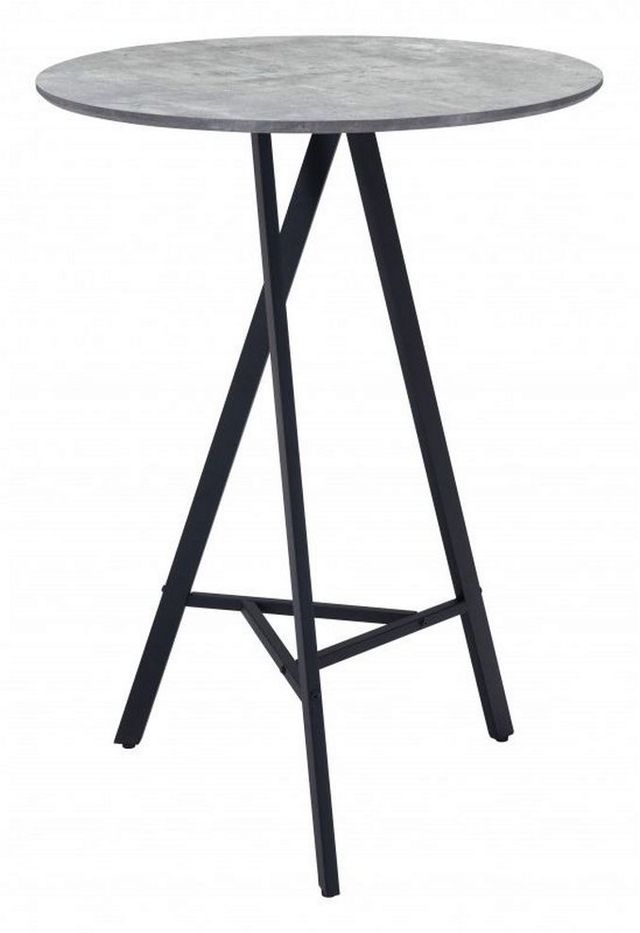 Zuo® Modern Metz Gray Bar Table with Black Metal Legs-0