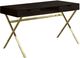 Monarch Specialties Inc. 48"L Espresso with Gold Metal Glass Computer Desk-0