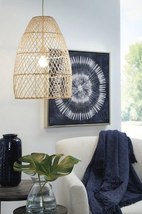 Signature Design by Ashley® Calett Beige Pendant Light-3