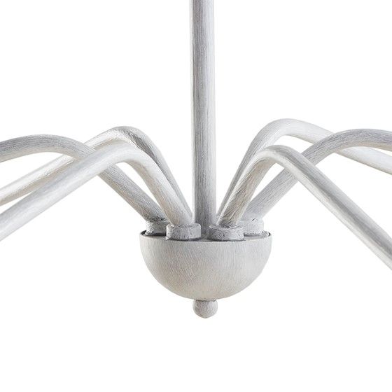 Olliix by Hampton Hill Brighton Distressed White 6-Light Farmhouse Chandelier-3