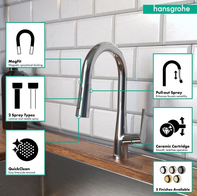 Hansgrohe Talis S Chrome 2-Spray Pull-Down Prep Kitchen Faucet-3