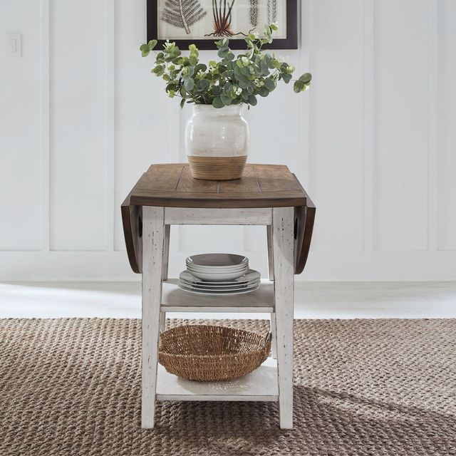 Liberty Furniture Al Fresco Graphite Drop Leaf Table with Whitestone Base-2
