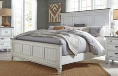 Liberty Furniture Allyson Park 4-Piece Wire Brushed White Queen Panel Bed Set