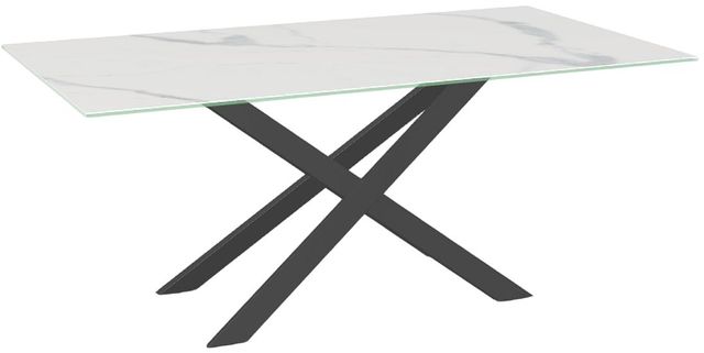 Amisco Customizable Ascencio 72" Rectangular Dining Table with 0.5" Italian Porcelain on Glass Top-0