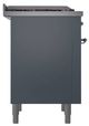 Ilve® Nostalgie II Noblesse 36'' Blue Gray Pro Style Dual Fuel Range with Chrome Trim-2