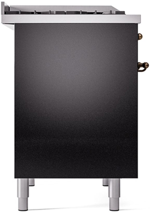 Ilve® Nostalgie II Series 40" Glossy Black Pro Style Dual Fuel Range-3