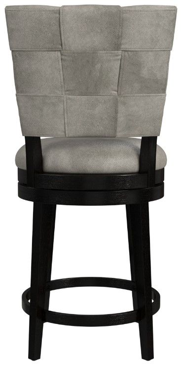 HH2 Home Kaede Black/Weathered Granite Gray Swivel Counter Stool-3
