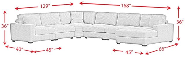 Elements International Arizona 6-Piece Steno Black Right-Arm Facing Sectional and Chaise-1