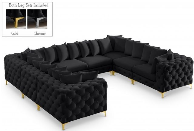 Meridian Furniture Tremblay 8-Piece Black Modular Sectional Set-1