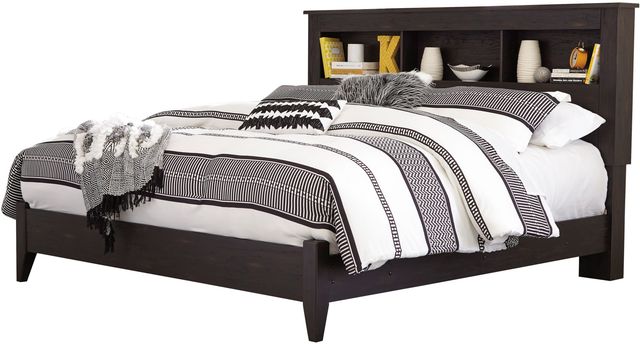 Signature Design by Ashley® Reylow 2-Piece Dark Brown King Bookcase Bed Set-1