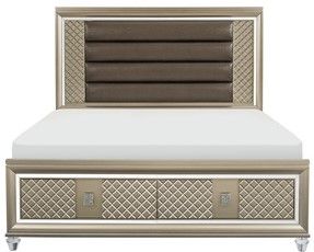 Mazin Furniture Loudon Champagne Eastern King Platform Bed-0