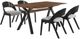 Armen Living Laredo Polly 5-Piece Black Dining Set-0