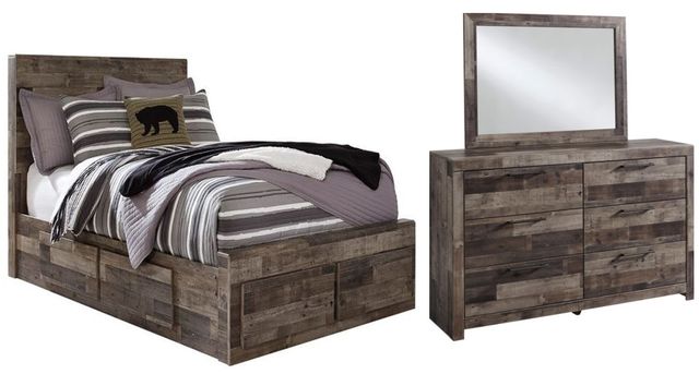 Benchcraft® Derekson 3-Piece Multi Gray Full Panel Storage Bed Set