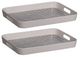 A & B Home 2-Piece Black/White Bamboo and Melamine Tray Set-0