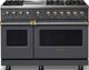 Viking® 5 Series 48" Cast Black Pro Style Dual Fuel (LP) Range with Brushed Brass Trim-0