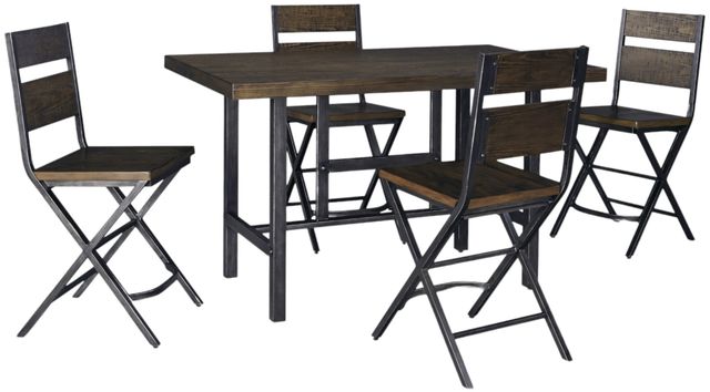 Signature Design by Ashley® Kavara 5-Piece Medium Brown Counter Height Dining Set-0