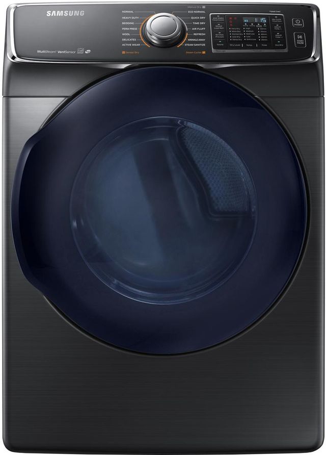 Samsung 7.5 Cu. Ft. Fingerprint Resistant Black Stainless Steel Front Load Gas Dryer-0