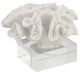 A & B Home White Faux Coral With Glass Base-0