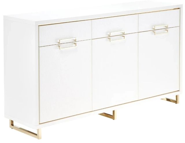 Michael Amini® Palm Gate Cloud White Sideboard and Mirror-2