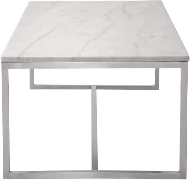 Magnussen Home® Esme Brushed Nickel/White Marble Rectangular Cocktail Table-2