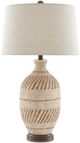 Currey & Company Faiyum Brown/Flax/Tan Table Lamp-1