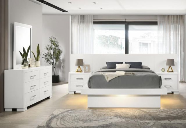 Coaster® Jessica 5-Piece Snow White Queen LED Panel Bedroom Set-1