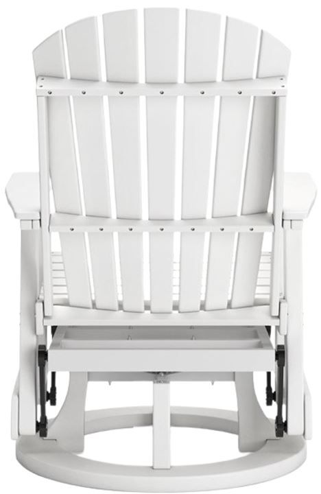 Signature Design by Ashley® Hyland Wave White Polyethylene/Stainless Steel Outdoor Swivel Glider Chair-3