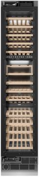 ZLINE Autograph Edition 18 in. 9 Cu. Ft. Panel Ready Left Hinge Triple Zone Column Wine Cooler with Champagne Bronze Accents-1