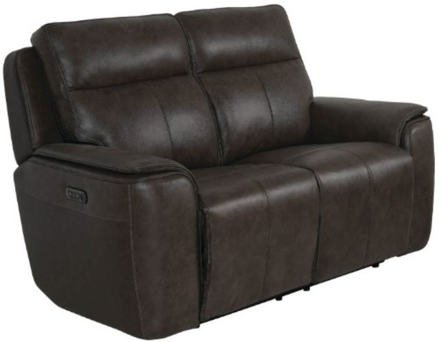 Bassett® Furniture Club Level Manteo Sable Leather Power Reclining Loveseat -0