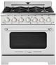 Unique® Appliances Classic Retro 36" Marshmallow White Pro Style Gas Range-0