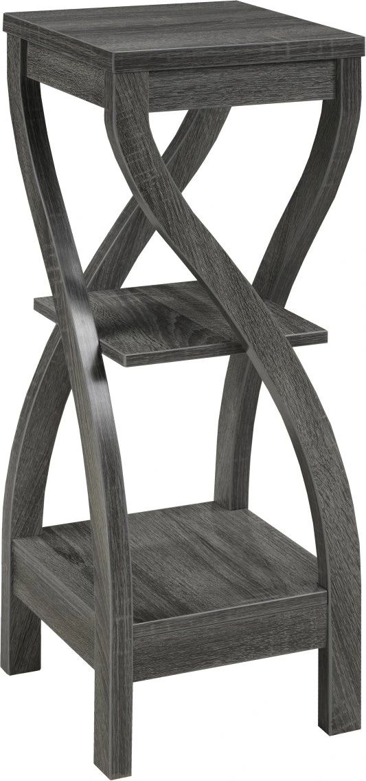 Brassex Inc. Distressed Grey Accent Table with Twisted Frame-0