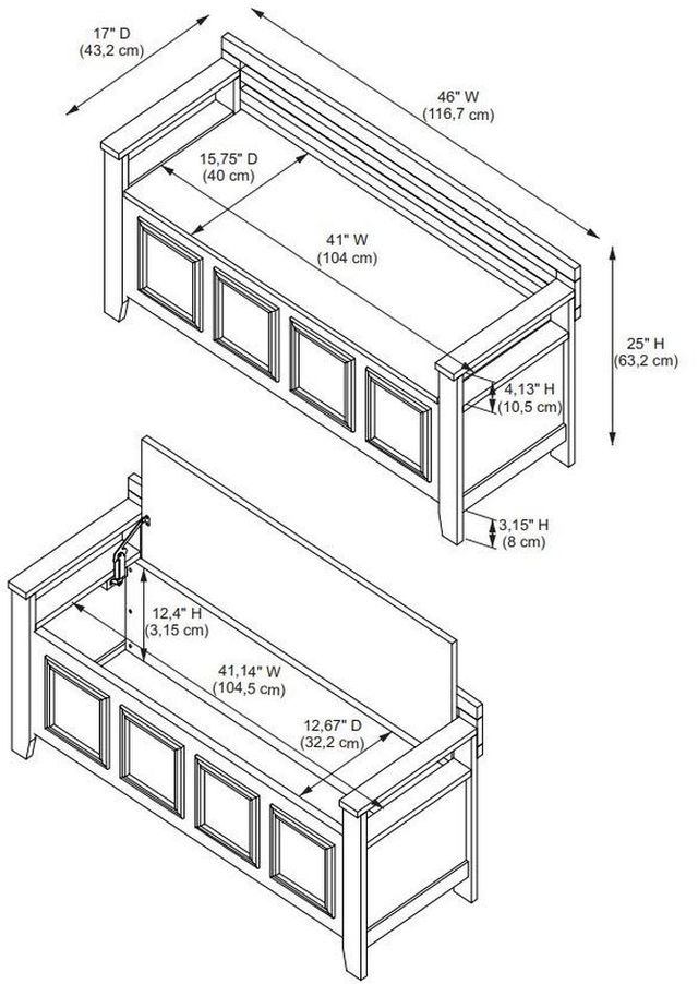 Linon Laredo White Storage Bench-2