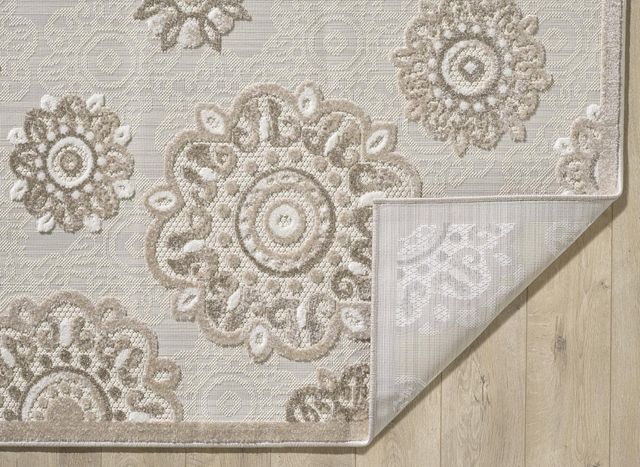 KAS Rugs Calla Taupe Suzani 5'x7' Area Rug-2