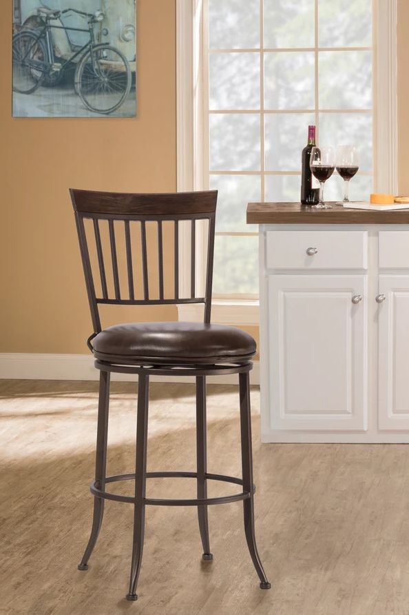 HH2 Home Hawkins Antique Brown Counter Height Stool-3